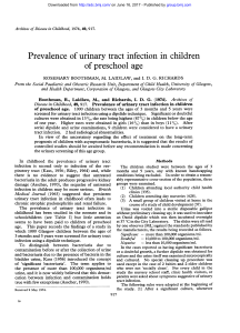 Prevalence of urinary tract infection in children of preschool age