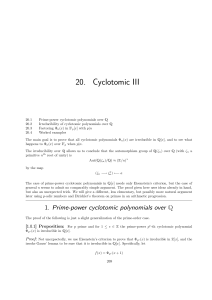 20. Cyclotomic III - Math-UMN