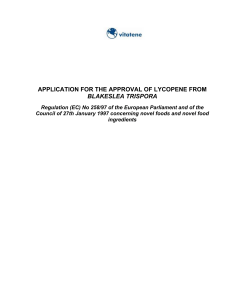 Lycopene application - ACNFP