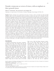 Parasitic crustaceans as vectors of viruses, with