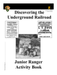 Junior Ranger Activity Book Discovering the Underground Railroad
