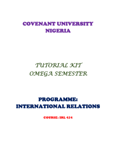 irl424 tutorial kit - Covenant University