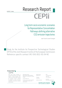 Long term socio-economic scenarios for Representative