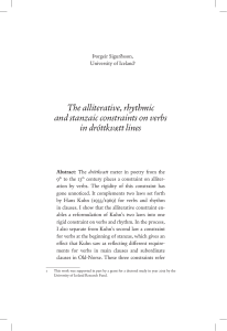 The alliterative, rhythmic and stanzaic constraints on verbs in