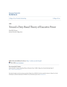 Toward a Duty-Based Theory of Executive Power