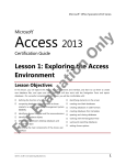 Lesson 1: Exploring the Access Environment