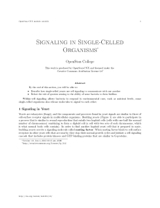 Signaling in Single-Celled Organisms