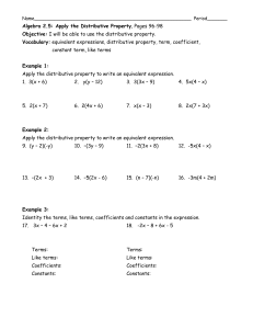 Algebra 2.5: Apply the Distributive Property, Pages 96