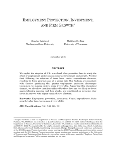 employment protection, investment, and firm growth