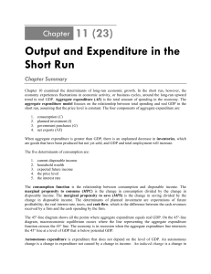 Output and Expenditure in the Short Run