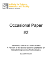 Occasional Paper #2 - Institute for Science Innovation and Society