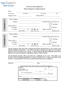 Direct Deposit Authorization form - Access Tufts