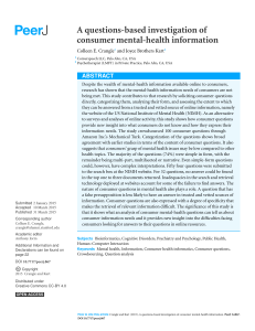 A questions-based investigation of consumer mental-health