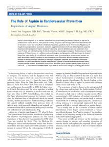 The Role of Aspirin in Cardiovascular Prevention