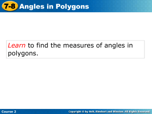 7-8 Angles in Polygons