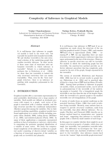 Complexity of Inference in Graphical Models