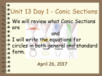 Unit 13 Day 1 - Conic Sections and Circles
