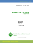 Physiological disorders in cotton - Central Institute for Cotton Research