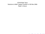 Solutions to Cal Math League Contest 2 of 28 Nov 2006