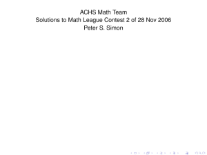 Solutions to Cal Math League Contest 2 of 28 Nov 2006