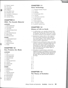 CHAPTER 9 DNA: The Genetic Material ACROSS