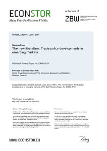 The new liberalism: Trade policy developments in