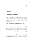 Chapter 19 Complex Numbers