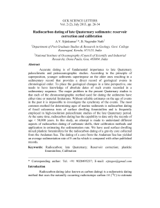 Radiocarbon dating of late Quaternary sediments: reservoir