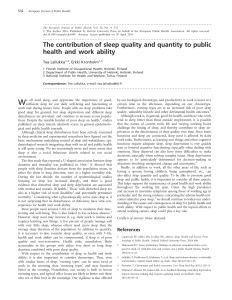 The contribution of sleep quality and quantity to