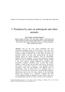 3. Predation by ants on arthropods and other animals