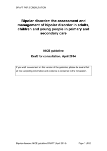 Bipolar disorder NICE guideline draft