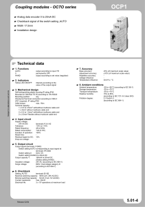 Coupling modules - OCTO series Technical data 5.01-4