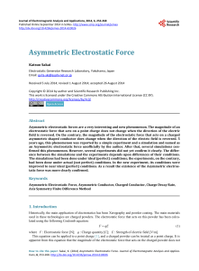 Asymmetric Electrostatic Force - Scientific Research Publishing