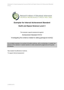 Exemplar for Internal Achievement Standard Earth