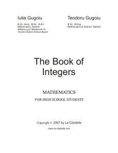 The Book of Integers - La Citadelle, Ontario, Canada