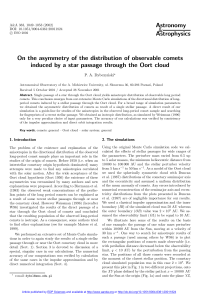 On the asymmetry of the distribution of observable comets induced