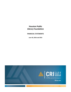 2016 Audit Report - Houston Public Library Foundation