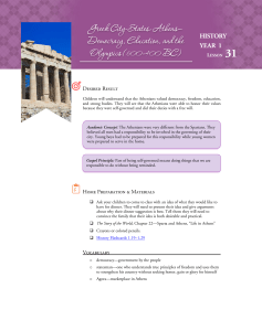 Greek City-States: Athens— Democracy, Education, and the