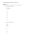 Precalculus Chapter 1 Quiz Part I (sections 1 – 6)
