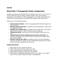 World War I Propaganda Poster Assignment
