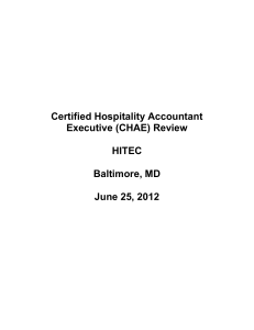 Certified Hospitality Accountant Executive (CHAE) Review