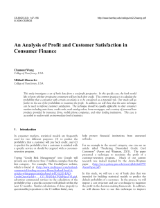 An Analysis of Profit and Customer Satisfaction