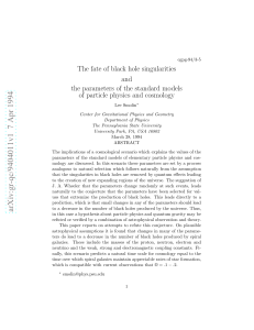 The fate of black hole singularities and the parameters of the