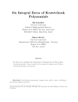On Integral Zeros of Krawtchouk Polynomials