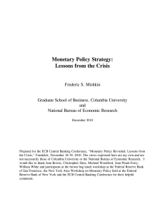 Monetary Policy Strategy: Lessons from the Crisis