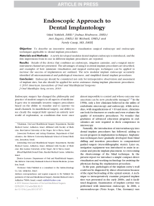 Endoscopic Approach to Dental Implantology