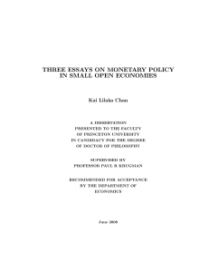three essays on monetary policy in small open