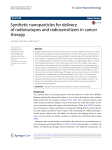 Synthetic nanoparticles for delivery of radioisotopes and