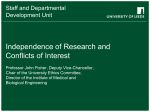 Independence of Research and Conflicts of Interest