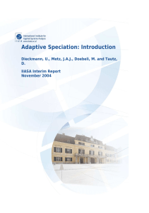 Adaptive Speciation: Introduction